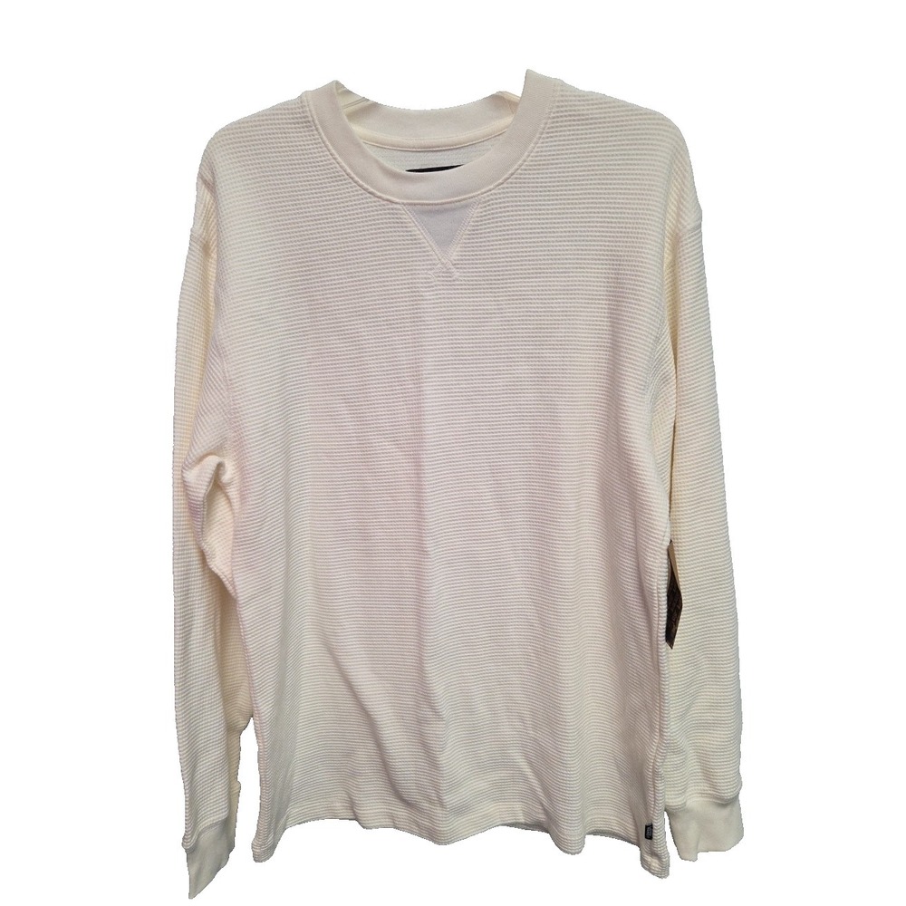 Vans Mens M‎ Premium Long Sleeve Thermal T-shirt Egret Ivory Relaxed NWT